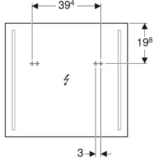 Зеркало Geberit Option 500.589.00.1 с подсветкой с механическим выключателем
