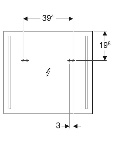 Зеркало Geberit Option 500.589.00.1 с подсветкой с механическим выключателем