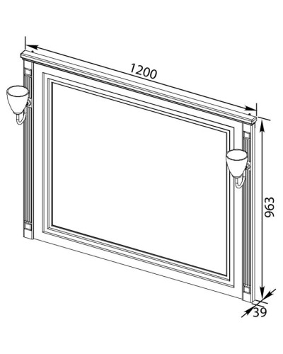 Зеркало 120х96,3 см белый серебряная патина Aquanet Паола 00181768