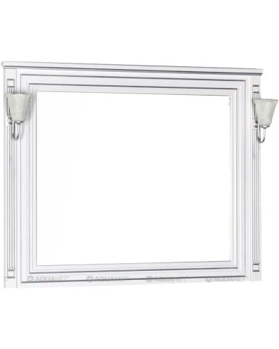 Зеркало 120х96,3 см белый серебряная патина Aquanet Паола 00181768