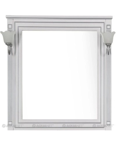 Зеркало 90х96,3 см белый серебряная патина Aquanet Паола 00181769