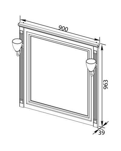 Зеркало 90х96,3 см белый серебряная патина Aquanet Паола 00181769