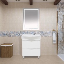 2 Неон - Зеркало LED  600х800 сенсор на корпусе (двойная подсветка)