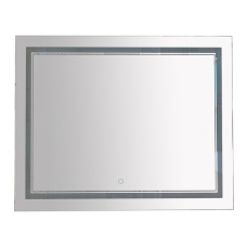 2 Неон - Зеркало LED 1000х800 сенсор на зеркале (двойная подсветка)
