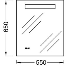 Зеркало Jacob Delafon Rythmik Formilia 55 EB1158-NF с подсветкой с часами, подогревом и ИК-выключателем