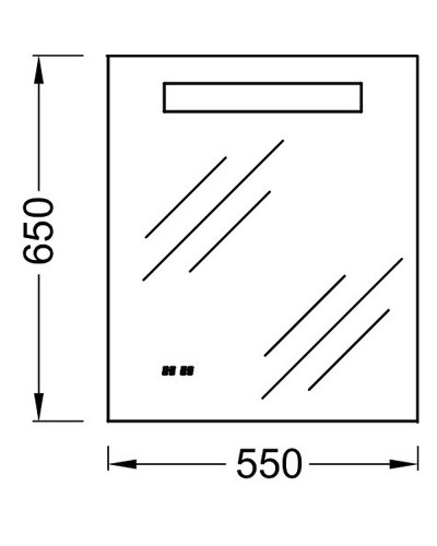 Зеркало Jacob Delafon Rythmik Formilia 55 EB1158-NF с подсветкой с часами, подогревом и ИК-выключателем