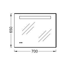 Зеркало Jacob Delafon 70 EB1159-NF с подсветкой с часами, подогревом и ИК-выключателем