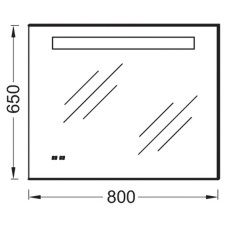 Зеркало Jacob Delafon Rythmik Formilia 80 EB1160-NF с подсветкой с часами, подогревом и ИК-выключателем