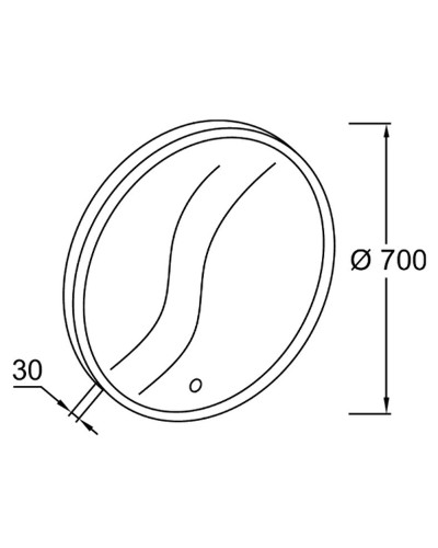 Зеркало Jacob Delafon Odeon Rive Gauche 50 EB1176-BLV Черное матовое