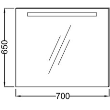 Зеркало Jacob Delafon Parallel 70 EB1412-NF с подсветкой с подогревом и ИК-выключателем