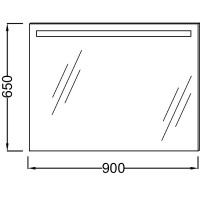 Зеркало Jacob Delafon Parallel 90 EB1414-NF с подсветкой с подогревом и ИК-выключателем