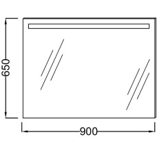 Зеркало Jacob Delafon Parallel 90 EB1414-NF с подсветкой с подогревом и ИК-выключателем