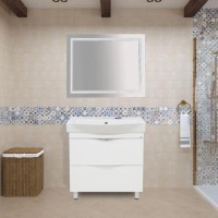 2 Неон - Зеркало LED 1000х800 сенсор на корпусе (двойная подсветка)