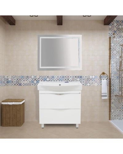 2 Неон - Зеркало LED 1000х800 сенсор на корпусе (двойная подсветка)