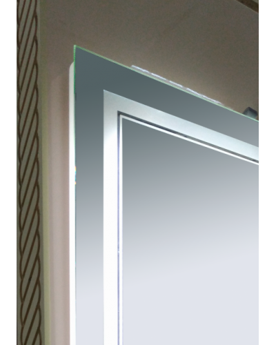 2 Неон - Зеркало LED 1200х800 сенсор на зеркале / часы (двойная подсветка)