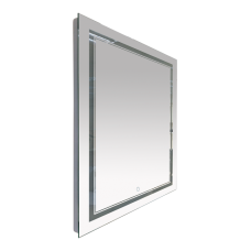 2 Неон - Зеркало LED 1200х800 сенсор на зеркале / часы (двойная подсветка)