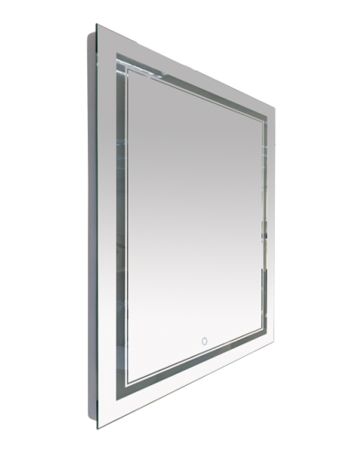 2 Неон - Зеркало LED 1200х800 сенсор на зеркале / часы (двойная подсветка)