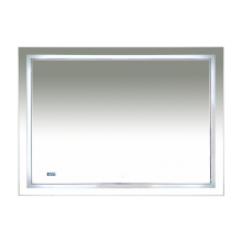 2 Неон - Зеркало LED 1200х800 сенсор на зеркале / часы (двойная подсветка)