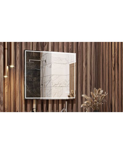 Зеркало Velvex Klaufs Media 80 zkKLA.me.80.al с подсветкой с подогревом и сенсорным выключателем