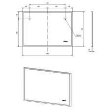 Зеркало Velvex Klaufs Media 100 zkKLA.me.100.al с подсветкой с подогревом и сенсорным выключателем