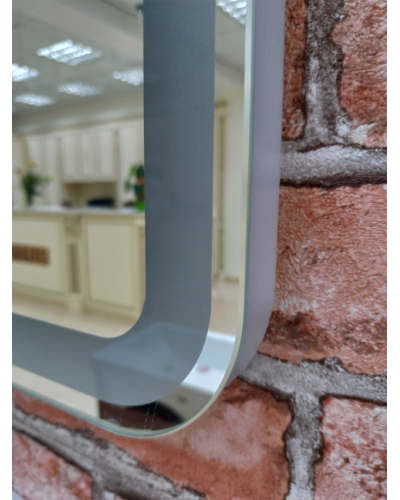 3 Неон - Зеркало LED  600х800 клавишный выключатель (с круглыми углами)