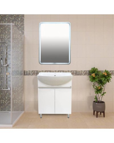 3 Неон - Зеркало LED  600х800 клавишный выключатель (с круглыми углами)