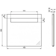 Зеркало с подсветкой 70х65 см Ideal Standard Strada K2477BH