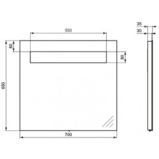 Зеркало с подсветкой 70х65 см Ideal Standard Strada K2477BH