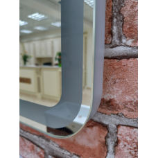 3 Неон - Зеркало LED  800х800 клавишный выключатель (с круглыми углами)