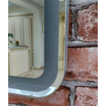 3 Неон - Зеркало LED  800х800 сенсор на зеркале (с круглыми углами)