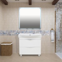 3 Неон - Зеркало LED  800х800 сенсор на зеркале (с круглыми углами)