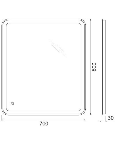 Зеркало BelBagno SPC-MAR-700-800-LED-TCH с подсветкой с сенсорным выключателем