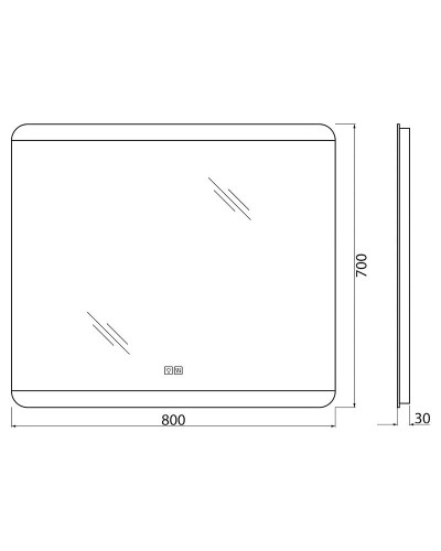 Зеркало BelBagno SPC-CEZ-800-700-LED-TCH-WARM с подсветкой с подогревом с сенсорным выключателем