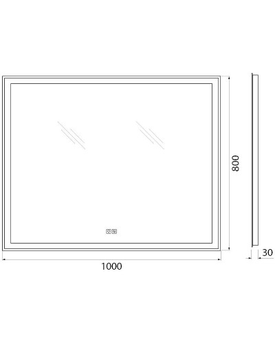 Зеркало BelBagno SPC-GRT-1000-800-LED-TCH-WARM с подсветкой с подогревом с сенсорным выключателем