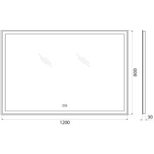 Зеркало BelBagno SPC-GRT-1200-800-LED-TCH-WARM с подсветкой с подогревом с сенсорным выключателем