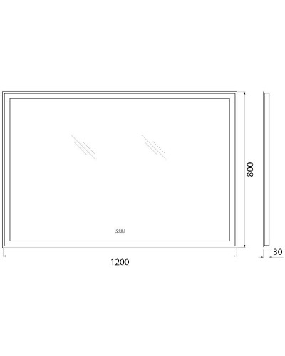 Зеркало BelBagno SPC-GRT-1200-800-LED-TCH-WARM с подсветкой с подогревом с сенсорным выключателем
