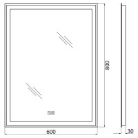 Зеркало BelBagno SPC-GRT-600-800-LED-TCH-WARM с подсветкой с подогревом с сенсорным выключателем