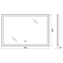 Зеркало BelBagno SPC-GRT-900-600-LED-TCH-WARM с подсветкой с подогревом с сенсорным выключателем