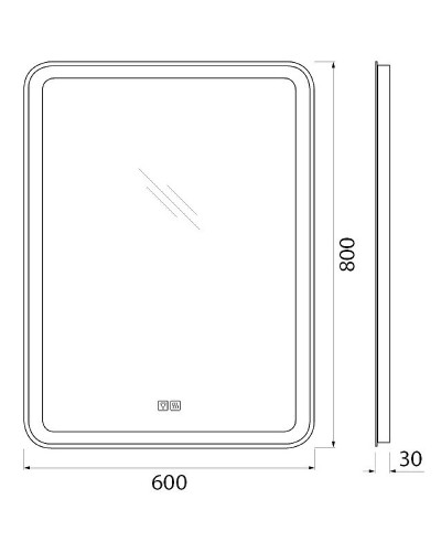 Зеркало BelBagno SPC-MAR-600-800-LED-TCH-WARM с подсветкой с подогревом с сенсорным выключателем