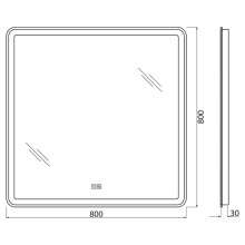 Зеркало BelBagno SPC-MAR-800-800-LED-TCH-WARM с подсветкой с подогревом с сенсорным выключателем