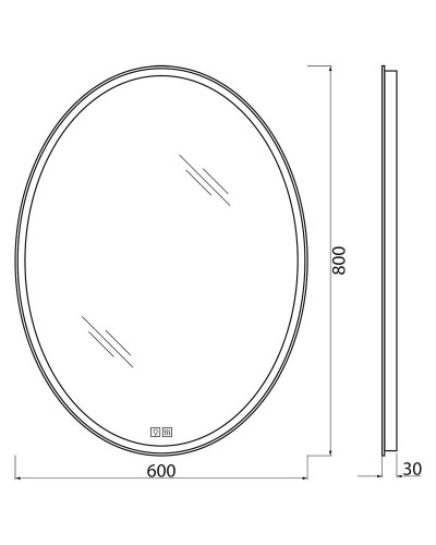 Зеркало BelBagno SPC-VST-600-800-LED-TCH-WARM с подсветкой с подогревом с сенсорным выключателем