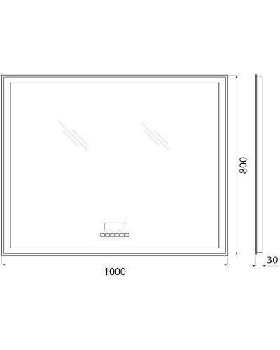 Зеркало BelBagno SPC-GRT-1000-800-LED-TCH-RAD с подсветкой с сенсорным выключателем с bluetooth с термометром с радио