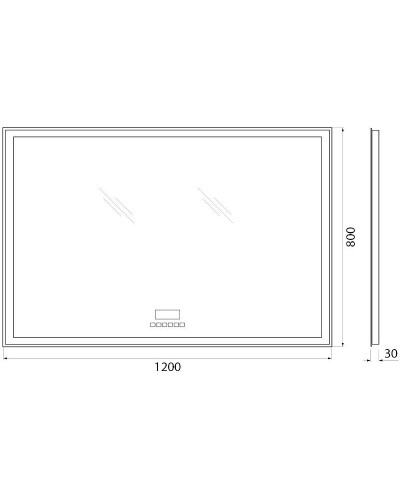 Зеркало BelBagno SPC-GRT-1200-800-LED-TCH-RAD с подсветкой с сенсорным выключателем с bluetooth с термометром с радио