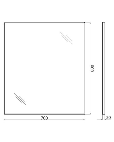 Зеркало BelBagno SPC-AL-700-800 Хром