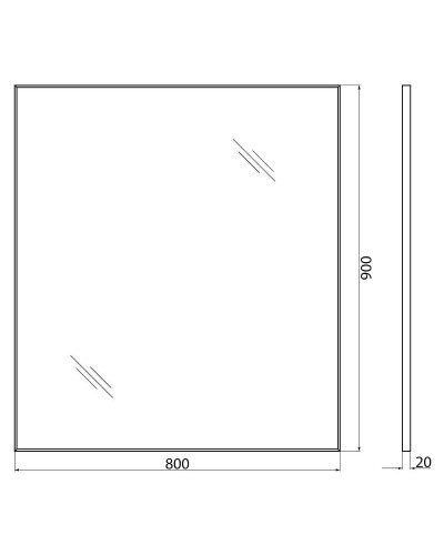 Зеркало BelBagno SPC-AL-800-900 Хром