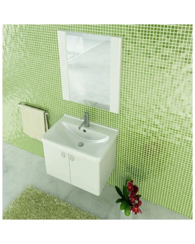 Зеркало 70х80 см белый глянец  Comforty Флоренция 00003127386