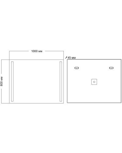 Зеркало Grossman Norma 100 1010080 с подсветкой с кнопочным выключателем