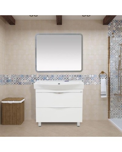 3 Неон - Зеркало LED 1000х800 сенсор на корпусе (с круглыми углами)