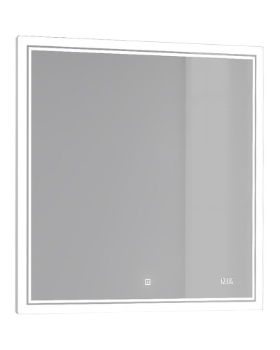 Зеркало Jorno Slide 80 Sli.02.77/W с подсветкой с сенсорным выключателем и часами