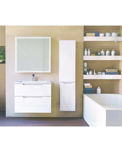 Зеркало Jorno Slide 80 Sli.02.77/W с подсветкой с сенсорным выключателем и часами